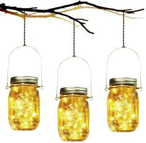 3 Pack Solar Mason Jar Lights 30 LED Water-Proof 3 Pack Solar Mason Jar Lights 30 LED Water-Proof