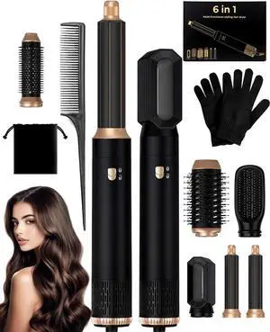 6 in 1 Airbrush Hair Styler and Hot Air Dryer Brush Set Womens Hairdryers Air Styler with Rotating Brush 6 in 1 Airbrush Hair Styler and Hot Air Dryer Brush Set Womens Hairdryers Air Styler with Rotating Brush