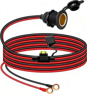 12V/24V Fixed Thread Car Cigarette Lighter Female Socket to O Ring Terminal Cord 12V/24V Fixed Thread Car Cigarette Lighter Female Socket to O Ring Terminal Cord