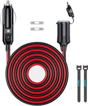 4.9FT 12V/24V Heavy Duty Cigarette Lighter Extension Cable 16AWG 4.9FT 12V/24V Heavy Duty Cigarette Lighter Extension Cable 16AWG