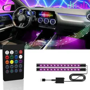 Car LED Interior Lights 8 Colors Music Sound-activated Lighting Car LED Interior Lights 8 Colors Music Sound-activated Lighting