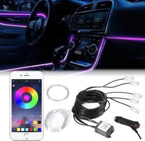 Car LED Interior Strip Lights RGB Multicolor Ambient Lighting Kits Car LED Interior Strip Lights RGB Multicolor Ambient Lighting Kits