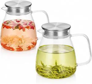 One-Touch Glass Teapot 27 oz High Borosilicate Tea Pot One-Touch Glass Teapot 27 oz High Borosilicate Tea Pot