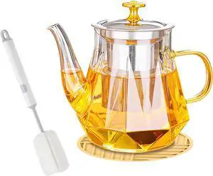 1000ml/35oz Glass Teapot with Pad & Brush 1000ml/35oz Glass Teapot with Pad & Brush