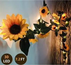 2 Pack 60LED Artificial Sunflower Garland String Lights 2 Pack 60LED Artificial Sunflower Garland String Lights