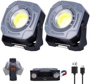 KunHe 2 PCS Magnetic Rechargeable Work Light,4000mAh 840 Lumens,Stepless Dimming Mechanic car Light,32 Hours Long Runtime Magnetic Shop Light 330° Rotatable Portable Lamp with Hook, for Emergency work KunHe 2 PCS Magnetic Rechargeable Work Light,4000mAh 840 Lumens,Stepless Dimming Mechanic car Light,32 Hours Long Runtime Magnetic Shop Light 330° Rotatable Portable Lamp with Hook, for Emergency work