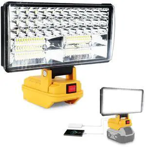 Cordless LED Work Light for Dewalt 20V Battery, 8" Portable LED Flood Light Flashlight, 2 Modes Brightness, 90W 9000LM, Low Voltage Protection, USB Charging Ports, for Work Camping Outdoor(No Battery) Cordless LED Work Light for Dewalt 20V Battery, 8" Portable LED Flood Light Flashlight, 2 Modes Brightness, 90W 9000LM, Low Voltage Protection, USB Charging Ports, for Work Camping Outdoor(No Battery)