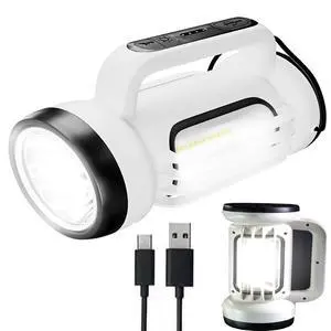 Handheld LED Searchlights Lantern High Power Big Flashlights, 16000LM 5 Lighting Modes Rechargeable Outdoors Camping Hunting Lamp Portable COB Spotlight Work Light for Emergency Handheld LED Searchlights Lantern High Power Big Flashlights, 16000LM 5 Lighting Modes Rechargeable Outdoors Camping Hunting Lamp Portable COB Spotlight Work Light for Emergency