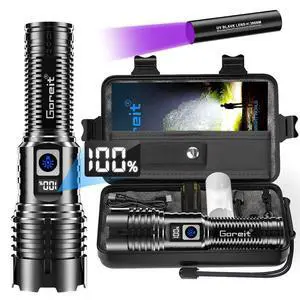 Goreit Flashlights LED High Lumens Rechargeable, 20,000 Lumens XHM77.2 Super Bright Flash Light USB, Handheld Flashlight High Powered, Powerful Flashlight Waterproof for Emergency Camping Gift Goreit Flashlights LED High Lumens Rechargeable, 20,000 Lumens XHM77.2 Super Bright Flash Light USB, Handheld Flashlight High Powered, Powerful Flashlight Waterproof for Emergency Camping Gift
