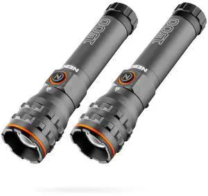NEBO 1500 Lumen 2-Pack EDC Flashlight | USB-C Rechargeable LED, 4 Light Modes, 3X Zoom, 14 Hour Run Time, Portable & Everday Carry, IPX7 Waterproof, Smart Power Control NEBO 1500 Lumen 2-Pack EDC Flashlight | USB-C Rechargeable LED, 4 Light Modes, 3X Zoom, 14 Hour Run Time, Portable & Everday Carry, IPX7 Waterproof, Smart Power Control