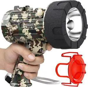 BUYSIGHT Turbo 2000000LM Rechargeable Spotlight Flashlight, IP67 Impact Resistant Searchlight, Foldable Stand Red Filter Waterproof Hunting Lamp(Camouflage Green) BUYSIGHT Turbo 2000000LM Rechargeable Spotlight Flashlight, IP67 Impact Resistant Searchlight, Foldable Stand Red Filter Waterproof Hunting Lamp(Camouflage Green)