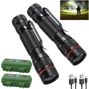 Wrrozz 2 Pack Small Mini LED Rechargeable Flashlight, Zoomable with Clip | High Lumens flahlights, Single Mode Super Bright EDC Flash Light, Portable Pocket Pen, for Gift, Camping, Emergency, Hiking Wrrozz 2 Pack Small Mini LED Rechargeable Flashlight, Zoomable with Clip | High Lumens flahlights, Single Mode Super Bright EDC Flash Light, Portable Pocket Pen, for Gift, Camping, Emergency, Hiking