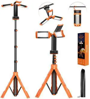 Saker Portable Camping Light with Stand 73inch 20000mAh Rechargeable LED Work Lights 3200 Lumen 4000/6500K Emergency Lights for Camping, Garage, Outdoor Work, Power Outages, Fishing LD18 Saker Portable Camping Light with Stand 73inch 20000mAh Rechargeable LED Work Lights 3200 Lumen 4000/6500K Emergency Lights for Camping, Garage, Outdoor Work, Power Outages, Fishing LD18