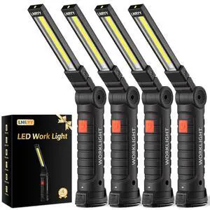 LNRYY 4Pack Rechargeable Magnetic LED Work Light/Flashlight for Mechanics | 360° Rotation, 5 Modes, Super Bright, Tail Hook, Compact, for Car Repairing, Emergency, Workshop, Garage, Gifts for Father LNRYY 4Pack Rechargeable Magnetic LED Work Light/Flashlight for Mechanics | 360° Rotation, 5 Modes, Super Bright, Tail Hook, Compact, for Car Repairing, Emergency, Workshop, Garage, Gifts for Father