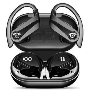 Wireless Earbuds 120H Playback Bluetooth 6.1 Headphones IPX7 Waterproof Stereo Bass Over-Ear Headphones with Earhooks Microphone LED Battery Display for Sports Running Workouts Wireless Earbuds 120H Playback Bluetooth 6.1 Headphones IPX7 Waterproof Stereo Bass Over-Ear Headphones with Earhooks Microphone LED Battery Display for Sports Running Workouts