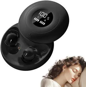 Sleep Earbuds Bluetooth 6.0, Mini Invisible Silicone Sleep Earbuds for Side Sleepers, Noise Blocking Sleeping Headphones, Hidden Earbuds with LED Display for Small Ears, Sleep & Relax - Black Sleep Earbuds Bluetooth 6.0, Mini Invisible Silicone Sleep Earbuds for Side Sleepers, Noise Blocking Sleeping Headphones, Hidden Earbuds with LED Display for Small Ears, Sleep & Relax - Black