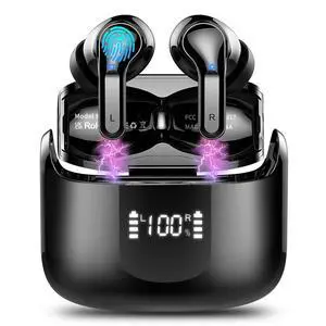 Wireless Earbuds, Bluetooth 5.3 Headphones 2026 NEW Ear Buds 40H Bass Stereo in-Ear Earphones ENC Noise Cancelling Earbuds with 4 HD Mic, USB-C LED Display IP7 Waterproof Sport Headset for Android iOS Wireless Earbuds, Bluetooth 5.3 Headphones 2026 NEW Ear Buds 40H Bass Stereo in-Ear Earphones ENC Noise Cancelling Earbuds with 4 HD Mic, USB-C LED Display IP7 Waterproof Sport Headset for Android iOS