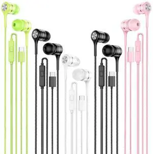 LWZCAM USB C Earbuds with Microphone 5 Pack, in-Ear Wired Headphones with Noise Isolating, Type C Earphone Heavy Bass Stereo Headsets Compatible with iPad, Android Smartphones, for Most USB-C Devices LWZCAM USB C Earbuds with Microphone 5 Pack, in-Ear Wired Headphones with Noise Isolating, Type C Earphone Heavy Bass Stereo Headsets Compatible with iPad, Android Smartphones, for Most USB-C Devices