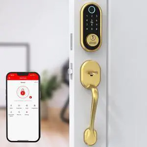 Smart Lock SMONET Keyless Entry Front Door Lock Set Fingerprint Deadbolt Keypad Handleset Biometric Digital Smart Bluetooth Deadbolt Works with Alexa Gold Smart Lock SMONET Keyless Entry Front Door Lock Set Fingerprint Deadbolt Keypad Handleset Biometric Digital Smart Bluetooth Deadbolt Works with Alexa Gold