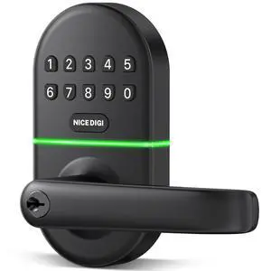 Keypad Door Lock with Handle, Smart Keyless Entry with Code for Front Door | No App or Wi-Fi, Easy DIY Install, with 20 Passcodes and 2 Keys, Auto-Lock, One-Touch Lock, Passage Mode, Backlit Keypad Keypad Door Lock with Handle, Smart Keyless Entry with Code for Front Door | No App or Wi-Fi, Easy DIY Install, with 20 Passcodes and 2 Keys, Auto-Lock, One-Touch Lock, Passage Mode, Backlit Keypad