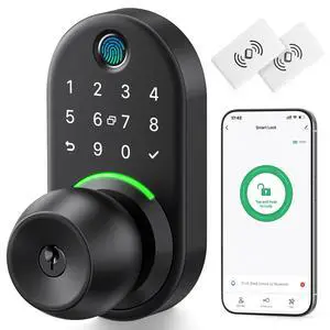 Keypad Smart Door Lock with Knob, Yamiry Keyless Entry Digital Lock with Handle, Fingerprint Electronic Knob for Front Door Keypad Smart Door Lock with Knob, Yamiry Keyless Entry Digital Lock with Handle, Fingerprint Electronic Knob for Front Door