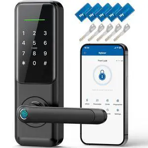 Nyboer Smart Keypad Door Lock with Handle for Front Door | 7 in 1 Keyless Entry with Fingerprint, Easy DIY Install, Remote & Voice Control, Auto-Lock, Ideal for Lockset Replacement Nyboer Smart Keypad Door Lock with Handle for Front Door | 7 in 1 Keyless Entry with Fingerprint, Easy DIY Install, Remote & Voice Control, Auto-Lock, Ideal for Lockset Replacement