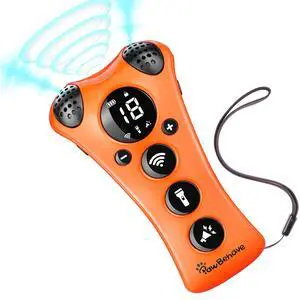 PawBehave Adjustable Ultrasonic Dog Trainer World's First Variable Frequency Pet Behavior Corrector with 10 Level Ultra Sound, 18 Dog Whistles, Anti-Bark Flashlight, Humane Dog Deterrent (Orange) PawBehave Adjustable Ultrasonic Dog Trainer World's First Variable Frequency Pet Behavior Corrector with 10 Level Ultra Sound, 18 Dog Whistles, Anti-Bark Flashlight, Humane Dog Deterrent (Orange)