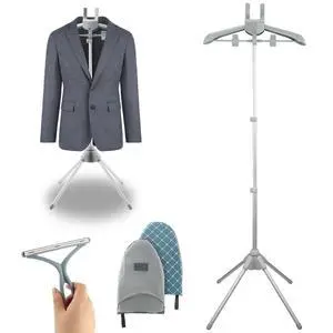 Steamer Hanger Stand with Adjustable Height, Portable Steamer Rack with Ironing Board&Hair Remover for Steaming Clothes Garment Rack for Home Travel Clothing Stores & Hotels Steamer Hanger Stand with Adjustable Height, Portable Steamer Rack with Ironing Board&Hair Remover for Steaming Clothes Garment Rack for Home Travel Clothing Stores & Hotels