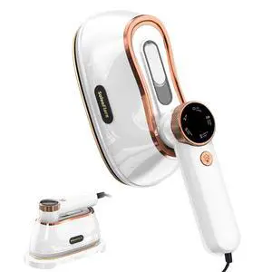 Steamer for Clothes & Iron 2in1, 1200W Travel Steam Iron, 5 Modes LCD, 180ml for 20 Min Steam, UL 141 Tests Passed, White, 120V Steamer for Clothes & Iron 2in1, 1200W Travel Steam Iron, 5 Modes LCD, 180ml for 20 Min Steam, UL 141 Tests Passed, White, 120V