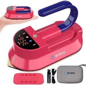 Mini Travel Iron for Clothes - Dual Voltage 100-240V Lightweight Portable Dry Iron with Case, Digital Temp Display, Detachable Handle & Cord, Nonstick Soleplate for Sewing, Quilting, Crafts Mini Travel Iron for Clothes - Dual Voltage 100-240V Lightweight Portable Dry Iron with Case, Digital Temp Display, Detachable Handle & Cord, Nonstick Soleplate for Sewing, Quilting, Crafts