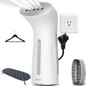 Portable Travel Garment Steamer for Clothes, Metal Steam Head, 25s Heat Up, Pump System, Mini Size, Handheld Steamer for Any Fabrics, No Water Spitting, 120V Portable Travel Garment Steamer for Clothes, Metal Steam Head, 25s Heat Up, Pump System, Mini Size, Handheld Steamer for Any Fabrics, No Water Spitting, 120V