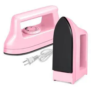 Mini Iron for Crafts Quilting, Travel Iron Household Iron Easy Iron Supplies Mini Electric Iron, Mini Heat Press Machine Sewing Sachine (Pink) Mini Iron for Crafts Quilting, Travel Iron Household Iron Easy Iron Supplies Mini Electric Iron, Mini Heat Press Machine Sewing Sachine (Pink)