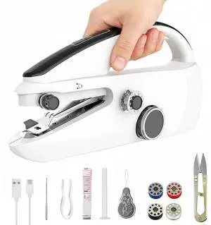 Ninonly Handheld Sewing Machine for Beginners, Portable Mini Sewing Machine with Two Speed Modes for Quick Home Repairs Birthday Christmas Mom Valentine's Day Gifts Ninonly Handheld Sewing Machine for Beginners, Portable Mini Sewing Machine with Two Speed Modes for Quick Home Repairs Birthday Christmas Mom Valentine's Day Gifts