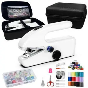 Unique sewing experience: Handheld sewing machine with storage box, portable package,mini sewing machine for travel, including various accessories and tools Unique sewing experience: Handheld sewing machine with storage box, portable package,mini sewing machine for travel, including various accessories and tools