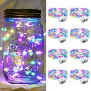 8 Pack Fairy Lights 7Ft 20 LED Twinkle String Lights 3 Modes Battery Operated Waterproof Firefly Starry for Mason Jar Party Wedding Easter Valentines Day Table Centerpieces,Rainbow-Pastel 8 Pack Fairy Lights 7Ft 20 LED Twinkle String Lights 3 Modes Battery Operated Waterproof Firefly Starry for Mason Jar Party Wedding Easter Valentines Day Table Centerpieces,Rainbow-Pastel