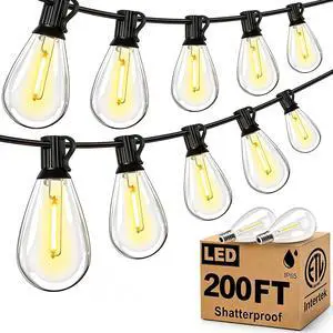 Tenmiro 200FT Outdoor String Lights, Ultra Long LED Patio Lights with Shatterproof High Brightness S11 Edison Bulbs, Outside Hanging Light Waterproof for Backyard Deck Porch Party Decor 2700K Tenmiro 200FT Outdoor String Lights, Ultra Long LED Patio Lights with Shatterproof High Brightness S11 Edison Bulbs, Outside Hanging Light Waterproof for Backyard Deck Porch Party Decor 2700K