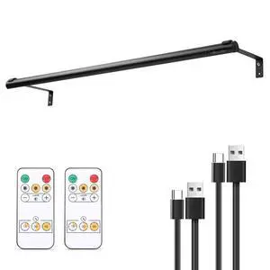 Battery Operated Wireless Picture Light,Rechargeable/Plugged in 31.5inch Painting Display Light,Remote Control Wall Lights with Three Modes and Timing for Art Frame (Black) Battery Operated Wireless Picture Light,Rechargeable/Plugged in 31.5inch Painting Display Light,Remote Control Wall Lights with Three Modes and Timing for Art Frame (Black)