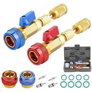 Automotive R134a R1234yf R22 Valve Core Remover Installer Tool Set - Auto Air Conditioning Repair AC Valve Core Removal Tool for Standard & Jra Valve Core Couplers Automotive R134a R1234yf R22 Valve Core Remover Installer Tool Set - Auto Air Conditioning Repair AC Valve Core Removal Tool for Standard & Jra Valve Core Couplers