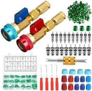 DaisyInner 413 Pcs R134A Valve Core Tools A/C Refrigerant Valve Core Quick Remover and Rubber Sealing O Ring Kit 1/4 Replacement Gaskets Hose Seals for Automotive Air Conditioner System DaisyInner 413 Pcs R134A Valve Core Tools A/C Refrigerant Valve Core Quick Remover and Rubber Sealing O Ring Kit 1/4 Replacement Gaskets Hose Seals for Automotive Air Conditioner System