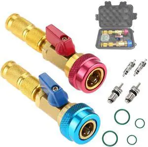 R134A R12 Valve Core Quick Remover Installer, Air Conditioning Adjustable High and Low Pressure Valve Core Tool kit within Impact Water proof storage case R134A R12 Valve Core Quick Remover Installer, Air Conditioning Adjustable High and Low Pressure Valve Core Tool kit within Impact Water proof storage case