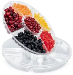 R-kay 4 Pack, 6 Sectional Clear Plastic Serving Trays For Party - Heavy Duty Party Trays For Serving Food - 12 Inch Trays And Platters - Veggie Tray Platter/Divided Serving Tray R-kay 4 Pack, 6 Sectional Clear Plastic Serving Trays For Party - Heavy Duty Party Trays For Serving Food - 12 Inch Trays And Platters - Veggie Tray Platter/Divided Serving Tray
