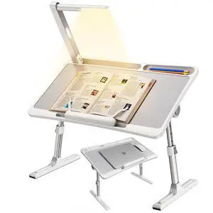 Laptop Desk Bed Table with LED Light,Adjustable Lap Desk Bed Tray,Portable Folding Couch Table Bookstand with Page Clip,Car Rear Seat Sofa Floor Laptop Tray Stand for Adult Kids Reading Writing Eating Laptop Desk Bed Table with LED Light,Adjustable Lap Desk Bed Tray,Portable Folding Couch Table Bookstand with Page Clip,Car Rear Seat Sofa Floor Laptop Tray Stand for Adult Kids Reading Writing Eating