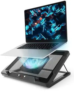 DEPGI Laptop Cooling Pad, Laptop Cooler Stand with 5.5" Movable Fan Easy to Clean, Auto Temp Sensor & 3-Speed Manual Control, Ultra Quiet 40dB for 1417.3 Inch Laptops,Black DEPGI Laptop Cooling Pad, Laptop Cooler Stand with 5.5" Movable Fan Easy to Clean, Auto Temp Sensor & 3-Speed Manual Control, Ultra Quiet 40dB for 1417.3 Inch Laptops,Black