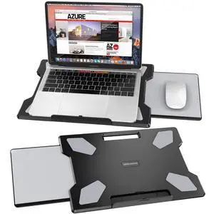 Laptop Lap Desk for Bed & Couch, Portable Laptop Lap Pad with Retractable Left/Right Mouse Pad, Stable & Comfortable Lap Tray for Sofa, Travel, Writing & Home Office Laptop Lap Desk for Bed & Couch, Portable Laptop Lap Pad with Retractable Left/Right Mouse Pad, Stable & Comfortable Lap Tray for Sofa, Travel, Writing & Home Office
