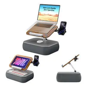 Adjustable Laptop Lap Desk, Laptop Stand with Cushion Pillow for Bed | Height & Angle Adjustable Lap desk with Phone Holder, Bean Bag Pillow, for 4.7-16in iPhone, iPad, Tablet, Laptop & Macbook Adjustable Laptop Lap Desk, Laptop Stand with Cushion Pillow for Bed | Height & Angle Adjustable Lap desk with Phone Holder, Bean Bag Pillow, for 4.7-16in iPhone, iPad, Tablet, Laptop & Macbook