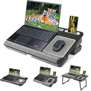 Laptop Lap Desk, Lap & Bed Desk with Adjustable Cushion, Fit up to 17" Laptop Stand for Couch/Sofa/Floor, Computer Tray Table for Adults, with Foldable Legs,Wrist Rest, Tablet & Phone Holder Laptop Lap Desk, Lap & Bed Desk with Adjustable Cushion, Fit up to 17" Laptop Stand for Couch/Sofa/Floor, Computer Tray Table for Adults, with Foldable Legs,Wrist Rest, Tablet & Phone Holder