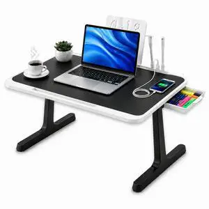USB-C LED Light Foldable Lap Desk with LED Lamp, Cooling Fan & Book Stand Portable Bed Laptop Table with Side Drawer, Phone & Tablet Holder, Fast Charging Port USB-C LED Light Foldable Lap Desk with LED Lamp, Cooling Fan & Book Stand Portable Bed Laptop Table with Side Drawer, Phone & Tablet Holder, Fast Charging Port