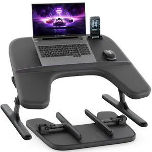 SAIJI Laptop Lap Desk for Bed & Couch with Soft Armrest, Bed Desk Table | Ergonomic Curved Design, Soft Padded Armrests, Height & tilt angles Adjustable, Foldable & Versatile Surface SAIJI Laptop Lap Desk for Bed & Couch with Soft Armrest, Bed Desk Table | Ergonomic Curved Design, Soft Padded Armrests, Height & tilt angles Adjustable, Foldable & Versatile Surface