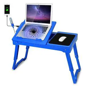 Moclever Laptop Table for Bed-Multi-Functional Laptop Bed Table Tray with Internal Cooling Fan & 2 Independent Laptop Stands-Foldable & 3 Different Height Laptop Desk-LED Lamp-4 Port USB Moclever Laptop Table for Bed-Multi-Functional Laptop Bed Table Tray with Internal Cooling Fan & 2 Independent Laptop Stands-Foldable & 3 Different Height Laptop Desk-LED Lamp-4 Port USB