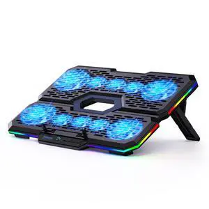 Laptop Cooling Pad with 10 Fans, Gaming Laptop Fan for 12-18.1 Inch, Laptop Cooler Stand with 7 Adjustable Heights, RGB Light & USB Type-C Notebook Cooling Pad Laptop Cooling Pad with 10 Fans, Gaming Laptop Fan for 12-18.1 Inch, Laptop Cooler Stand with 7 Adjustable Heights, RGB Light & USB Type-C Notebook Cooling Pad